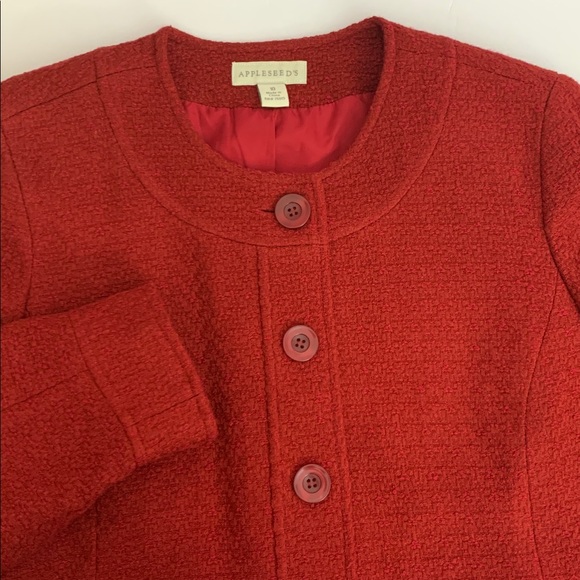 Appleseed’s Vintage cranberry jacket, 10, 5 buttons down and front pockets - Picture 2 of 10